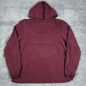 Tavik Windbreaker Anorak Men's Large Red Lightweight Water Repellent Minori Hood